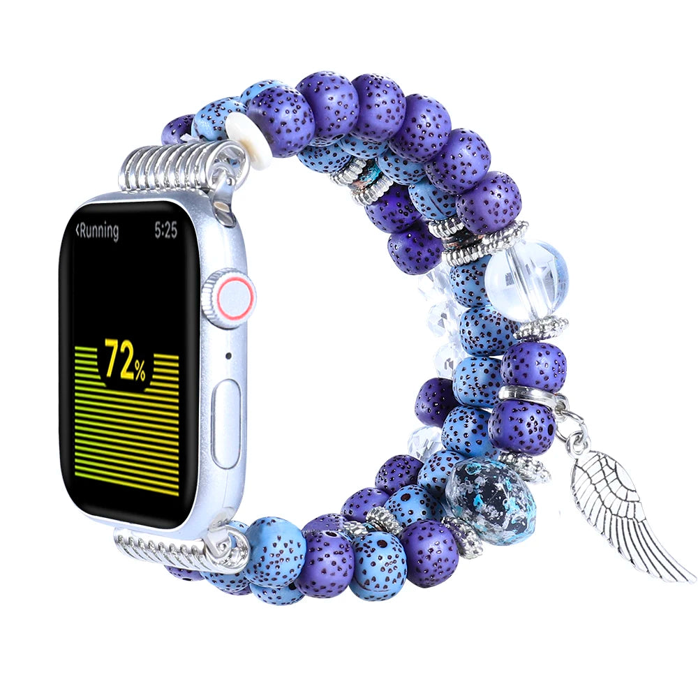 Bracciale smart watch moda donna con perline  per Apple watch